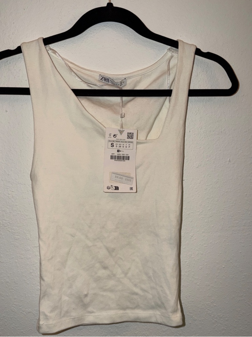 Zara White Asymmetrical Tank Top